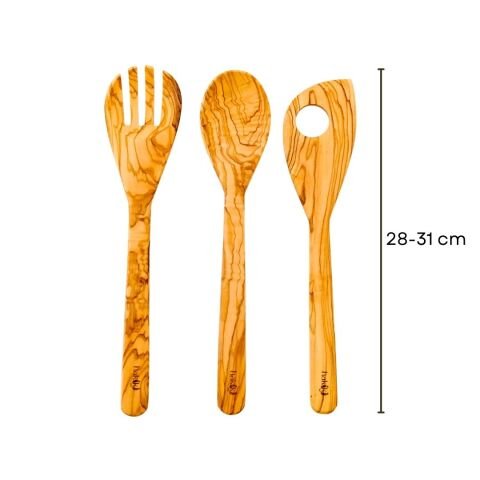 Kişiye Özel 3'lü Zeytin Mutfak Servis Seti 30 Cm