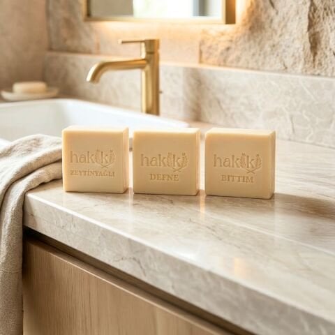 Doğal Bıttım, Defne ve Zeytinyağlı Sabun Seti 3x150 Gr | Yemeklik Zeytinyağı ile Premium Bakım