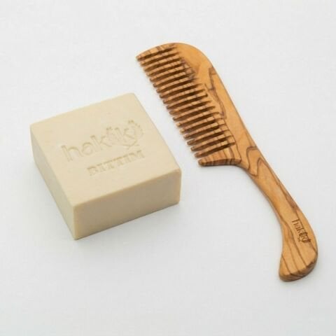 Zeytin Saplı Tarak & Bıttım Sabunu Seti | Bıttım ve Yemeklik Zeytinyağı ile Doğal Saç ve Cilt Bakımı