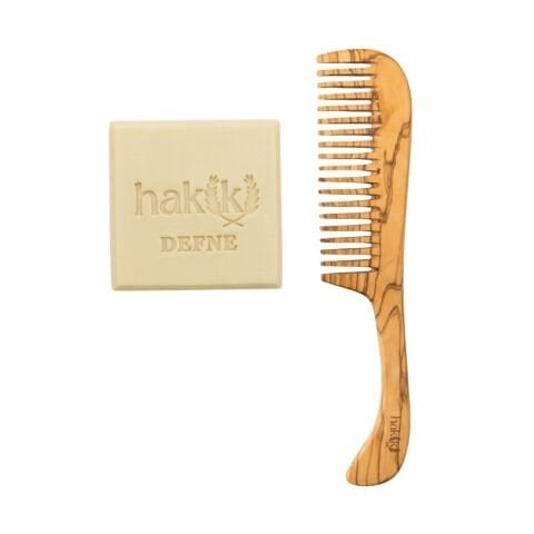 Zeytin Saplı Tarak & Defne Sabunu Seti | Defne ve Yemeklik Zeytinyağı ile Doğal Saç ve Cilt Bakımı