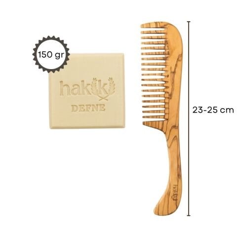 Zeytin Saplı Tarak & Defne Sabunu Seti | Defne ve Yemeklik Zeytinyağı ile Doğal Saç ve Cilt Bakımı