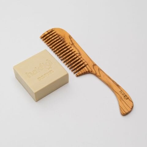 Zeytin Saplı Tarak & Defne Sabunu Seti | Defne ve Yemeklik Zeytinyağı ile Doğal Saç ve Cilt Bakımı