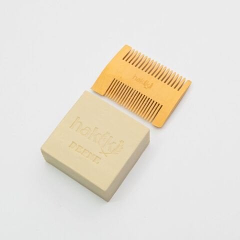 Çift Taraflı Şimşir Tarak & Defne Sabunu Seti | Defne ve Yemeklik Zeytinyağı ile Doğal Saç ve Cilt Bakımı