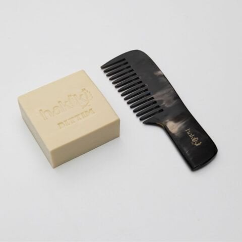 Saplı Kemik Tarak & Bıttım Sabunu Seti | Bıttım ve Yemeklik Zeytinyağı ile Doğal Saç ve Cilt Bakımı