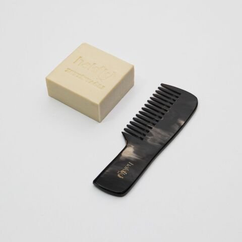 Saplı Kemik Tarak & Zeytinyağı Sabunu Seti | %100 Yemeklik Zeytinyağı ile Doğal Saç ve Cilt Bakımı