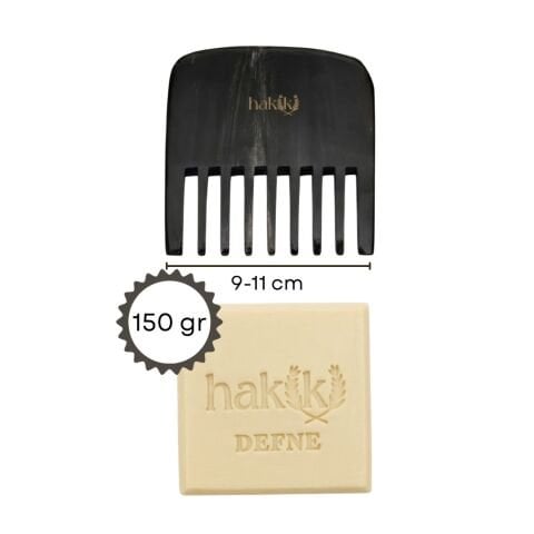 Perma Kemik Tarak & Defne Sabunu Seti | Defne ve Yemeklik Zeytinyağı ile Doğal Saç ve Cilt Bakımı