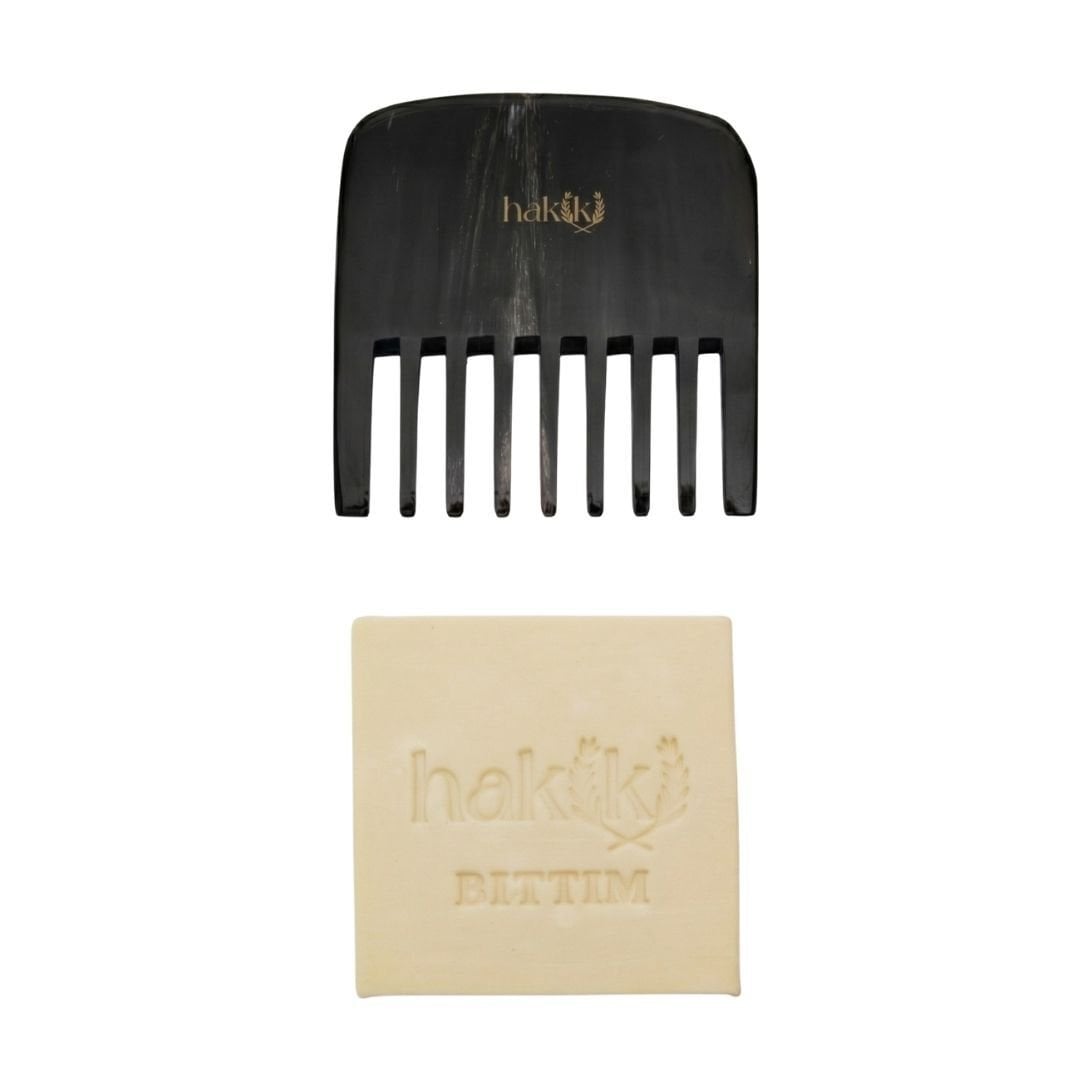 Perma Kemik Tarak & Bıttım Sabunu Seti | Bıttım ve Yemeklik Zeytinyağı ile Doğal Saç ve Cilt Bakımı