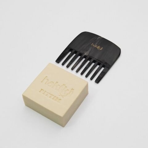 Perma Kemik Tarak & Bıttım Sabunu Seti | Bıttım ve Yemeklik Zeytinyağı ile Doğal Saç ve Cilt Bakımı