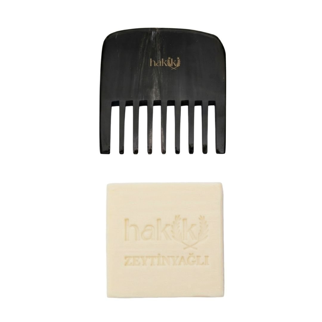 Perma Kemik Tarak & Zeytinyağı Sabunu Seti | %100 Yemeklik Zeytinyağı ile Doğal Saç ve Cilt Bakımı