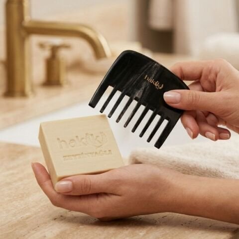 Perma Kemik Tarak & Zeytinyağı Sabunu Seti | %100 Yemeklik Zeytinyağı ile Doğal Saç ve Cilt Bakımı