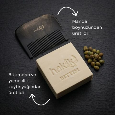 Bebek Kemik Tarak & Bıttım Sabunu Seti | Bıttım ve Yemeklik Zeytinyağı ile Doğal Saç ve Cilt Bakımı