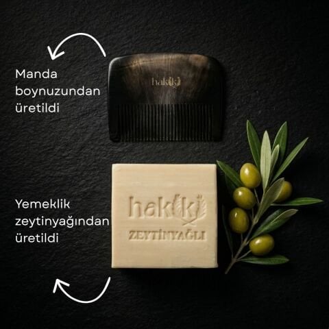 Bebek Kemik Tarak & Zeytinyağı Sabunu Seti | %100 Yemeklik Zeytinyağı ile Doğal Saç ve Cilt Bakımı
