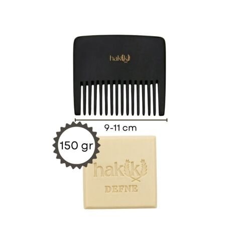 Geniş Dişli Kemik Tarak & Defne Sabunu Seti | Defne ve Yemeklik Zeytinyağı ile Doğal Saç ve Cilt Bakımı