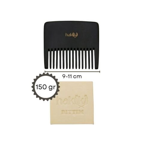 Geniş Dişli Kemik Tarak & Bıttım Sabunu Seti | Bıttım ve Yemeklik Zeytinyağı ile Doğal Saç ve Cilt Bakımı