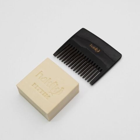 Geniş Dişli Kemik Tarak & Bıttım Sabunu Seti | Bıttım ve Yemeklik Zeytinyağı ile Doğal Saç ve Cilt Bakımı