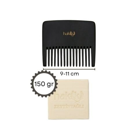 Geniş Dişli Kemik Tarak & Zeytinyağlı Sabun Seti | %100 Yemeklik Zeytinyağı ile Doğal Saç ve Cilt Bakımı