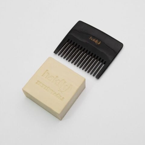 Geniş Dişli Kemik Tarak & Zeytinyağlı Sabun Seti | %100 Yemeklik Zeytinyağı ile Doğal Saç ve Cilt Bakımı