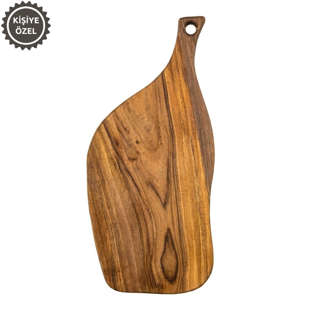 Doğal Ceviz Kesme ve Sunum Tahtası 50 cm | El Yapımı Büyük Boy Servis Tahtası