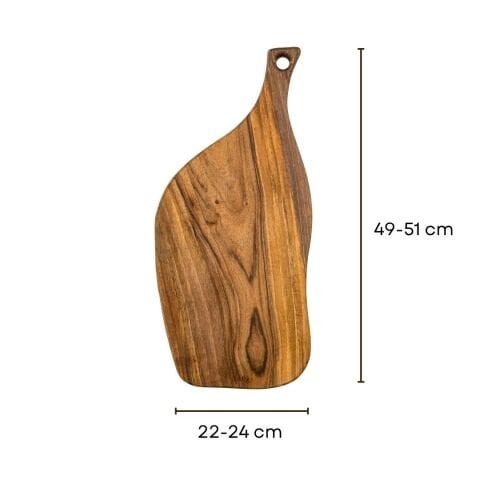 Doğal Ceviz Kesme ve Sunum Tahtası 50 cm | El Yapımı Büyük Boy Servis Tahtası