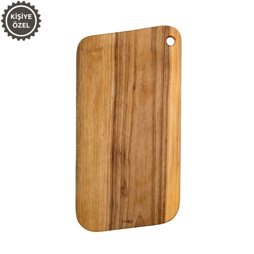 Doğal Ceviz Kesme ve Sunum Tahtası 50 Cm | El Yapımı Büyük Boy Servis Tahtası Model 2