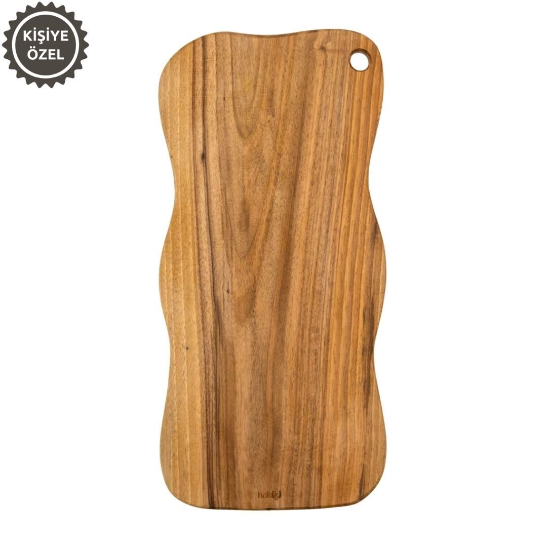 Doğal Ceviz Kesme ve Sunum Tahtası 50 Cm | El Yapımı Büyük Boy Servis Tahtası Model 3