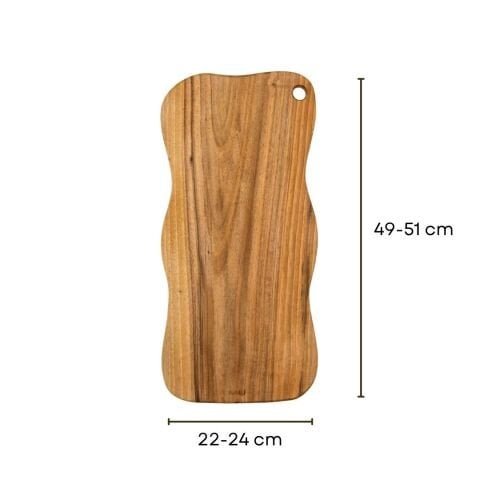 Doğal Ceviz Kesme ve Sunum Tahtası 50 Cm | El Yapımı Büyük Boy Servis Tahtası Model 3