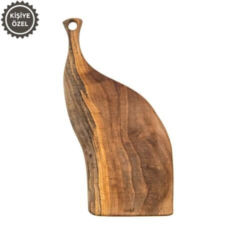Doğal Ceviz Kesme ve Sunum Tahtası 44 Cm | El Yapımı Orta Boy Servis Tahtası Model 2