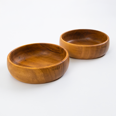 Ceviz Ağacı Kase 2’li Set El Yapımı Doğal Ahşap 15 Cm