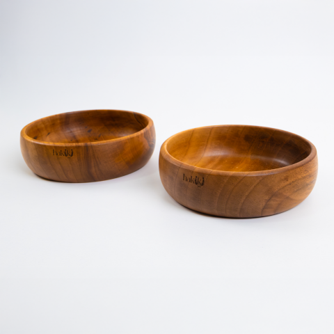 Ceviz Ağacı Kase 2’li Set El Yapımı Doğal Ahşap 15 Cm