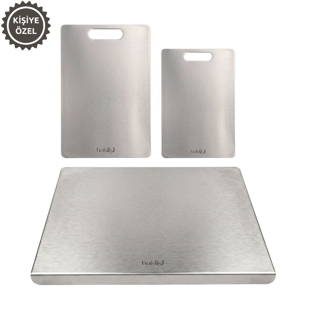 316L Çelik Kesme Tahtası Seti 3 Parça