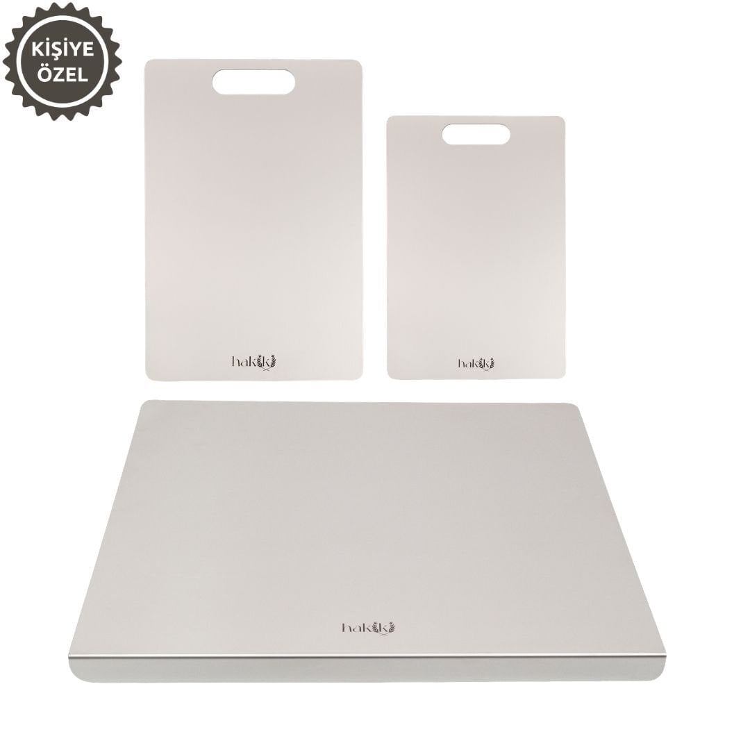 304L Çelik Kesme Tahtası Seti 3 Parça