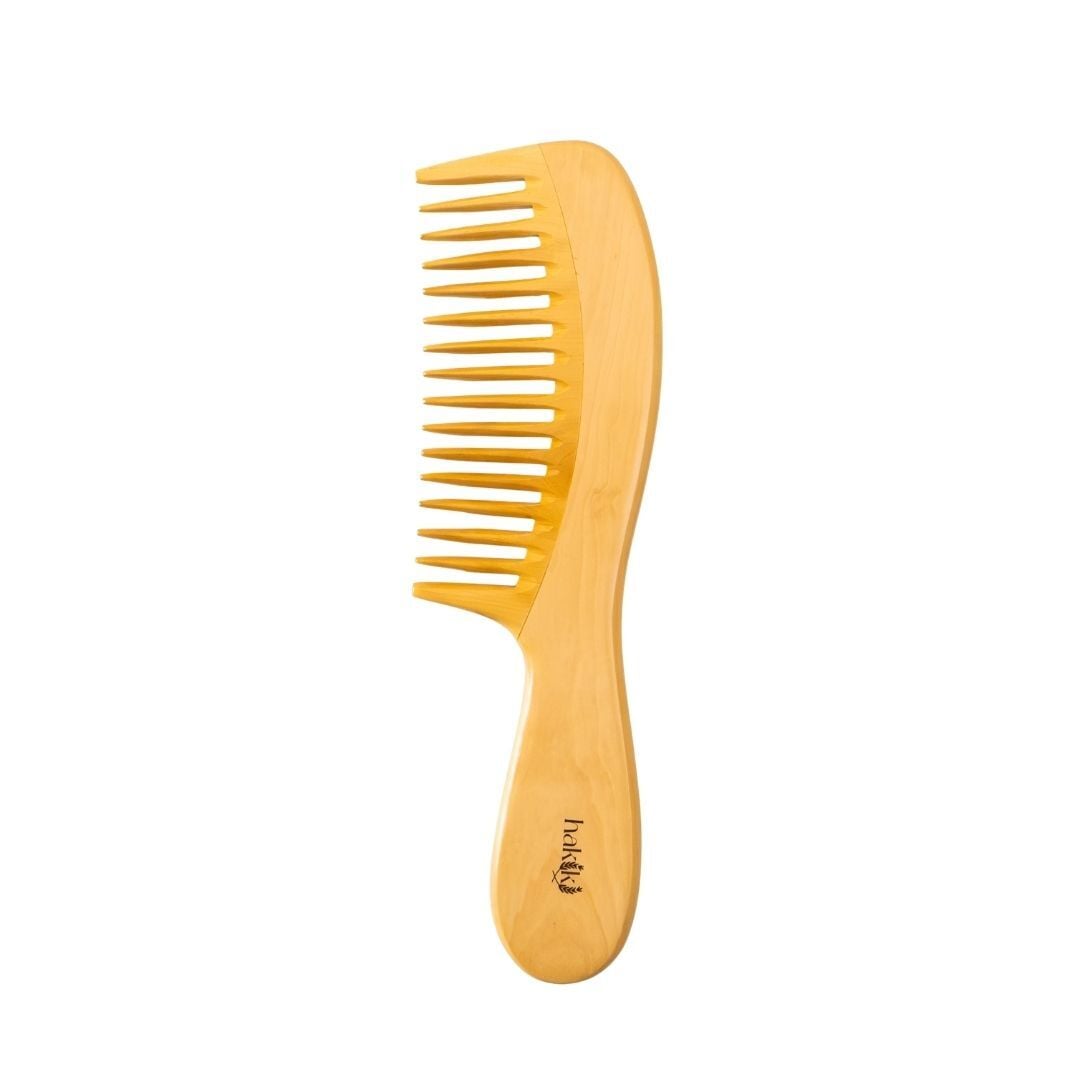 Doğal Geniş Dişli Saplı Şimşir Tarak 23 Cm  – Ultra Pürüzsüz Yüzey