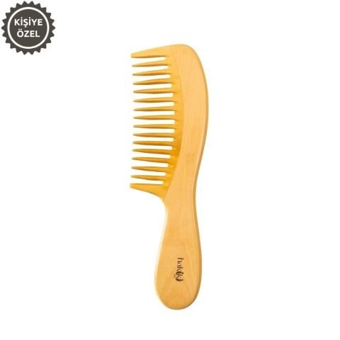 Doğal Geniş Dişli Saplı Şimşir Tarak 23 Cm  – Ultra Pürüzsüz Yüzey