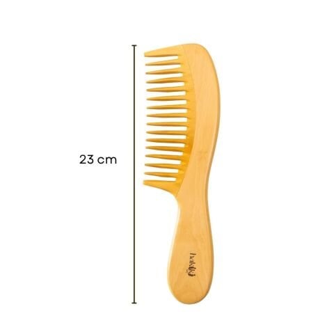 Doğal Geniş Dişli Saplı Şimşir Tarak 23 Cm  – Ultra Pürüzsüz Yüzey