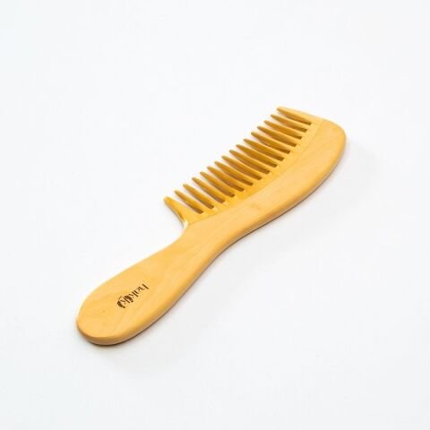 Doğal Geniş Dişli Saplı Şimşir Tarak 23 Cm  – Ultra Pürüzsüz Yüzey