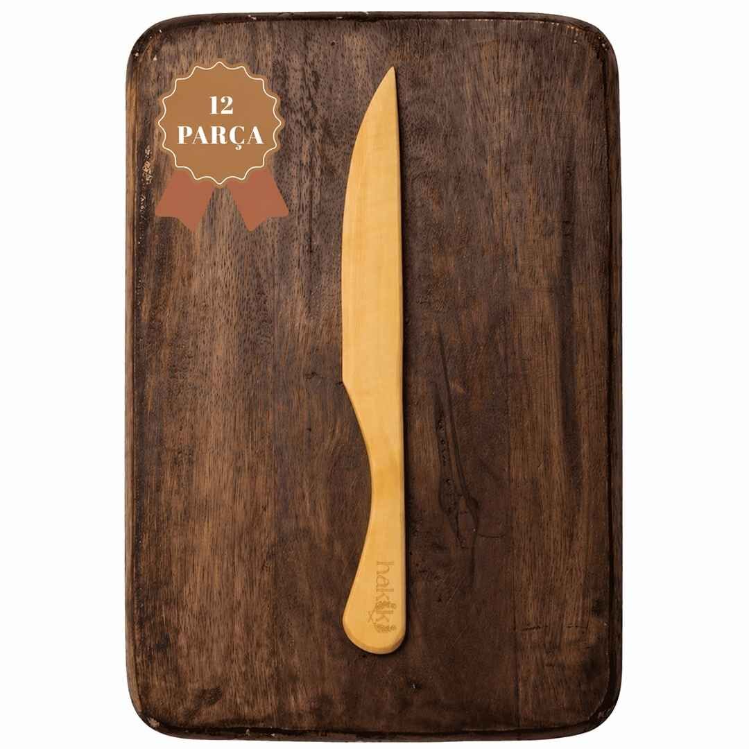 Şimşir Bıçak Seti 18 Cm 12 Parça | Doğal Ahşap El Yapımı
