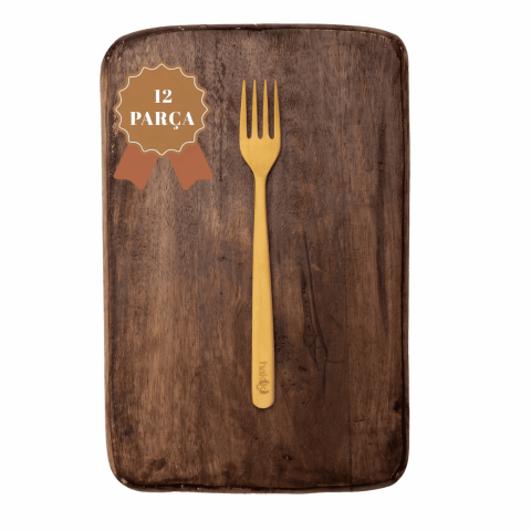 Şimşir Çatal Seti 18 Cm 12 Parça | Doğal Ahşap El Yapımı