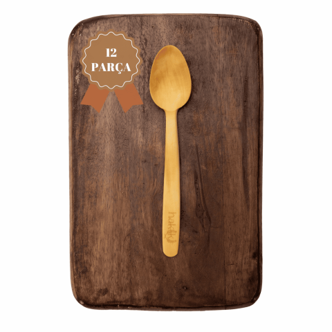 Şimşir Kaşık Seti 18 Cm 12 Parça | Doğal Ahşap El Yapımı