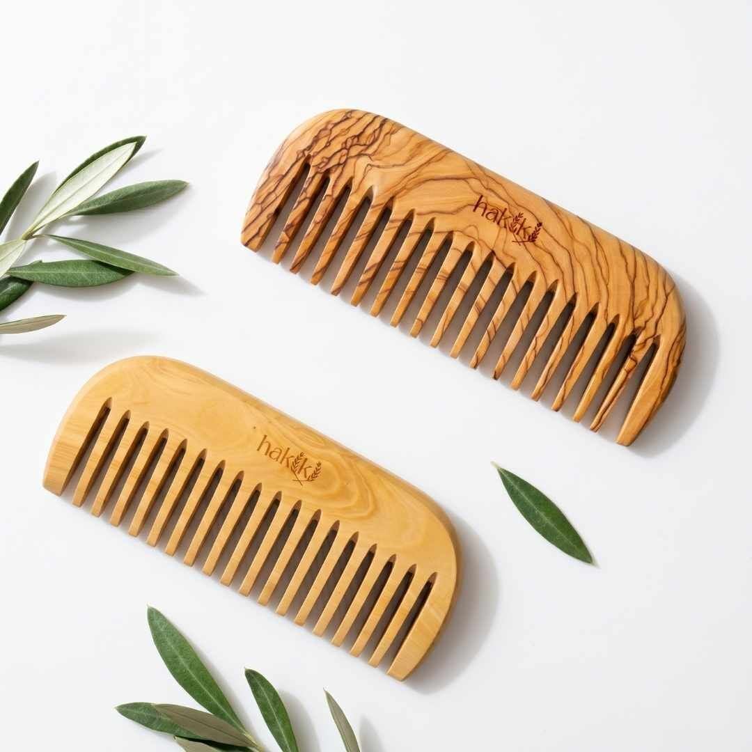 Kişiye Özel Geniş Dişli Şimşir ve Zeytin Tarak Seti 12 Cm | Doğal El Yapımı