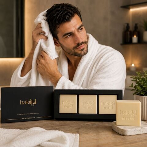3 Packs of Natural Bıttım Soap (150g) | Intensive Hair and Skin Care with 100% Edible Olive Oil