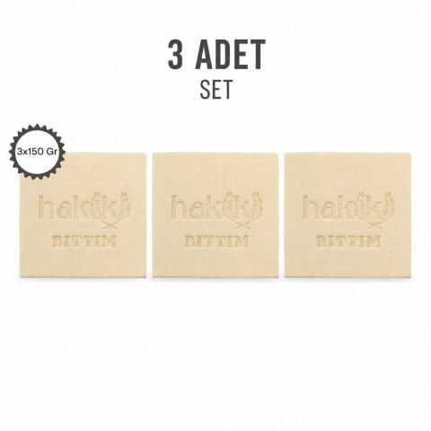 3 Adet Doğal Bıttım Sabunu 150 Gr | %100 Yemeklik Zeytinyağı ile Yoğun Saç ve Cilt Bakımı