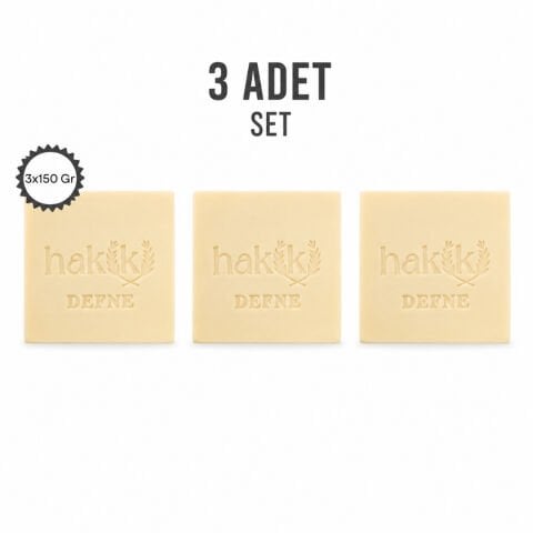 3 Adet Doğal Defne Sabunu 150 Gr | %100 Yemeklik Zeytinyağı ile Arındırıcı Saç ve Cilt Bakımı
