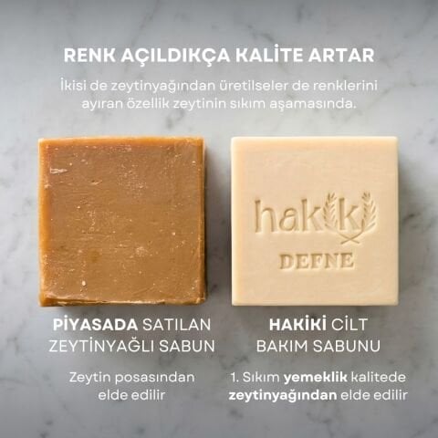 3 Adet Doğal Defne Sabunu 150 g | Yemeklik Zeytinyağı ve Defne Yağı ile Arındırıcı Saç ve Cilt Bakımı