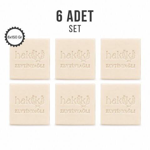 6 Adet Doğal Zeytinyağlı Sabun 150 Gr | %100 Yemeklik Zeytinyağı ile Nazik ve Etkili Cilt Bakımı
