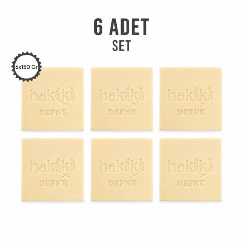 6 Adet Doğal Defne Sabunu 150 Gr | %100 Yemeklik Zeytinyağı ile Arındırıcı Saç ve Cilt Bakımı