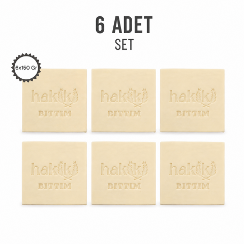 6 Adet Doğal Bıttım Sabunu 150 Gr | %100 Yemeklik Zeytinyağı ile Yoğun Saç ve Cilt Bakımı