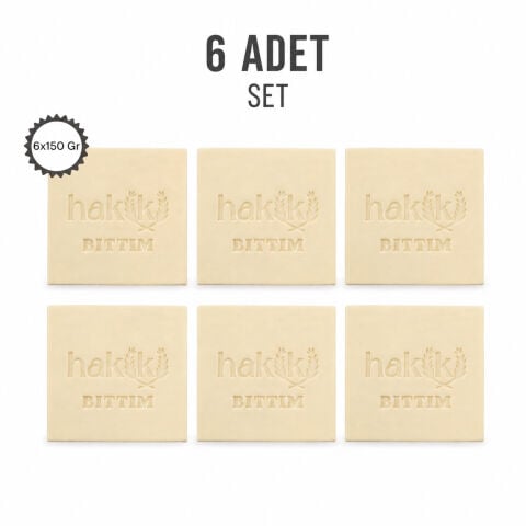 6 Pieces of Natural Bıttım Soap 150 Gr | Intensive Hair and Skin Care with 100% Edible Olive Oil