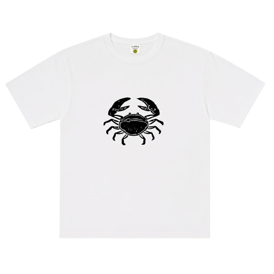Kastamonu Block Printed Cancer Zodiac Sign Unisex Oversize T-Shirt