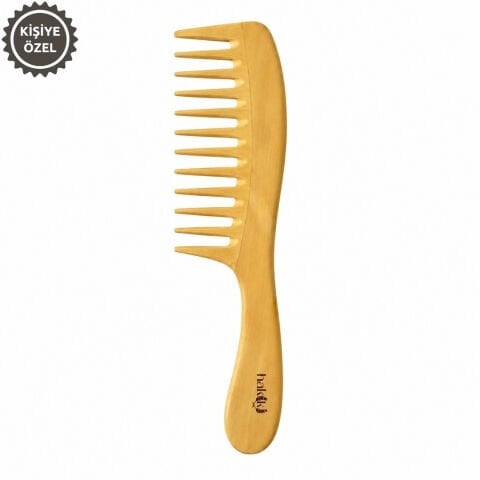Doğal Geniş Dişli Saplı Şimşir Tarak 24 Cm – Ultra Pürüzsüz Yüzey