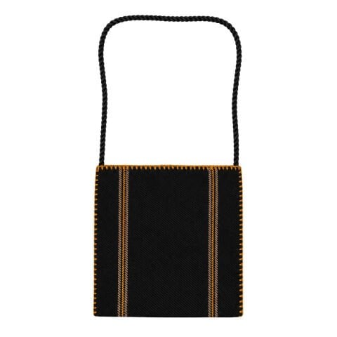 Karacakılavuz Dimi Weave Ram's Horn Motifed Black Bag 25 x 26 Cm